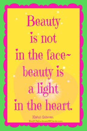 beauty is not in the face