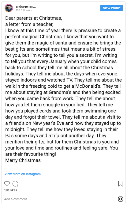christmas words from a teacher